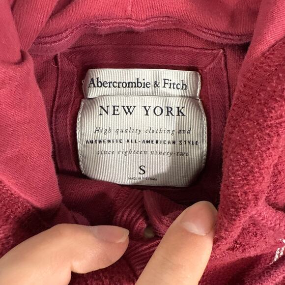 Abercrombie & fitch red Half Button Pullover Hoodie Women's Size S - Picture 4 of 6